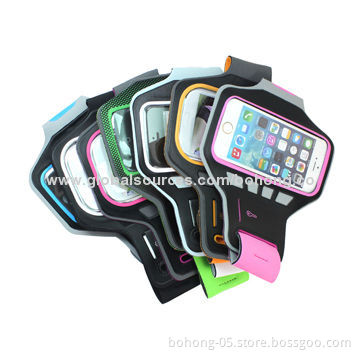 Armbands for iPhone 5S, Made of Neoprene and Nylon with Key Slot